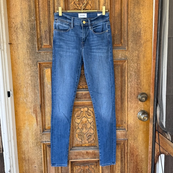 Frame Le High Skinny Jeans Super Stretch High Rise in Poe: Size 25 - Picture 4 of 12